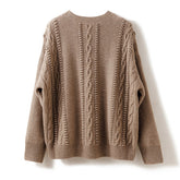 Round Neck Pullover Hand-crocheted Thickened Cashmere Sweater